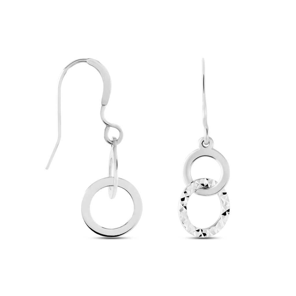 Boucles D'oreilles Pendantes Argent Blanc