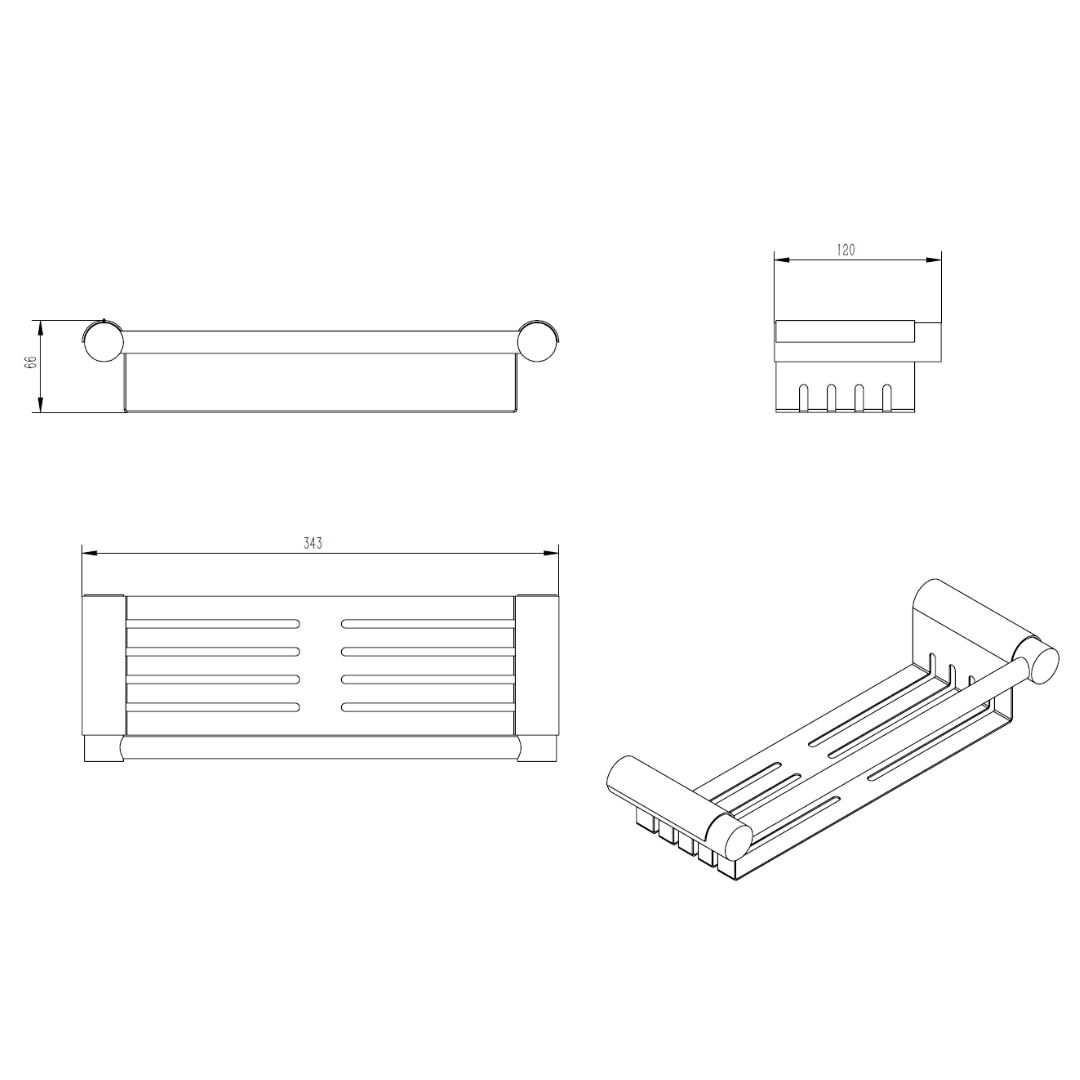Best Design doucherek / shampoohouder voor wandmontage mat goud