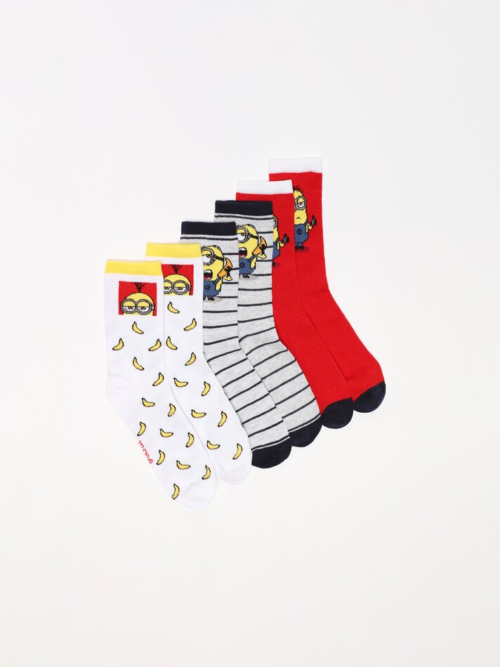 Pacote com 3 pares de meias dos Minions - UCS LLC - Vários