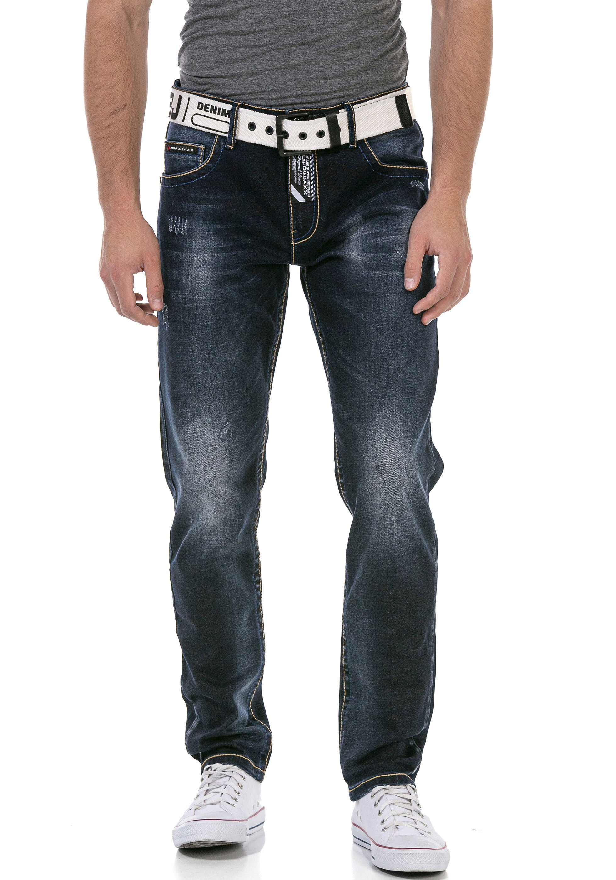 Cipo & Baxx Regular-fit-Jeans mit markanter Waschung
