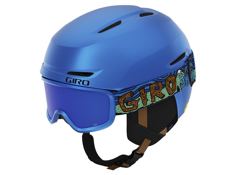 Giro Helm Spur Flash Combo Blue Shreddy Yeti, XS Kinder Skihelm