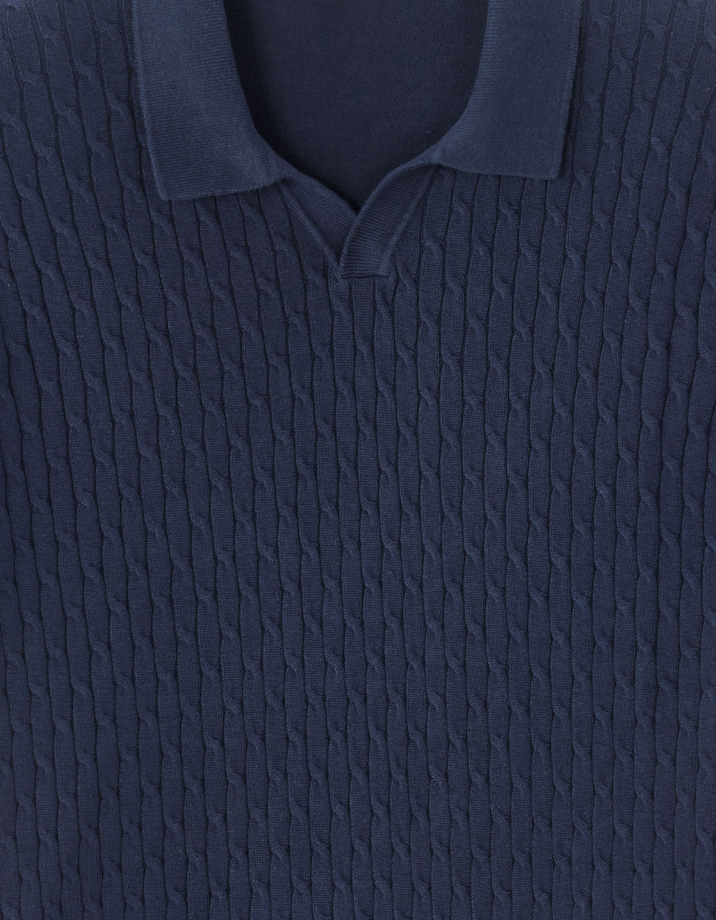 Polo regular en maille reliéfé - marine