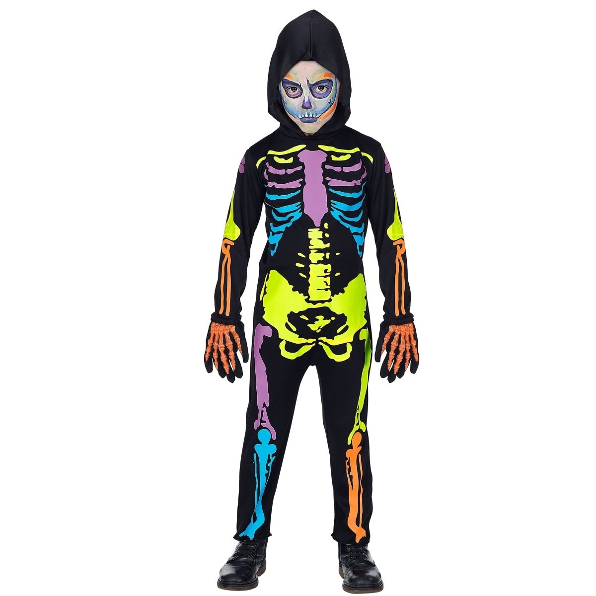 Halloween Kostuum Gekleurd Kind Skelet