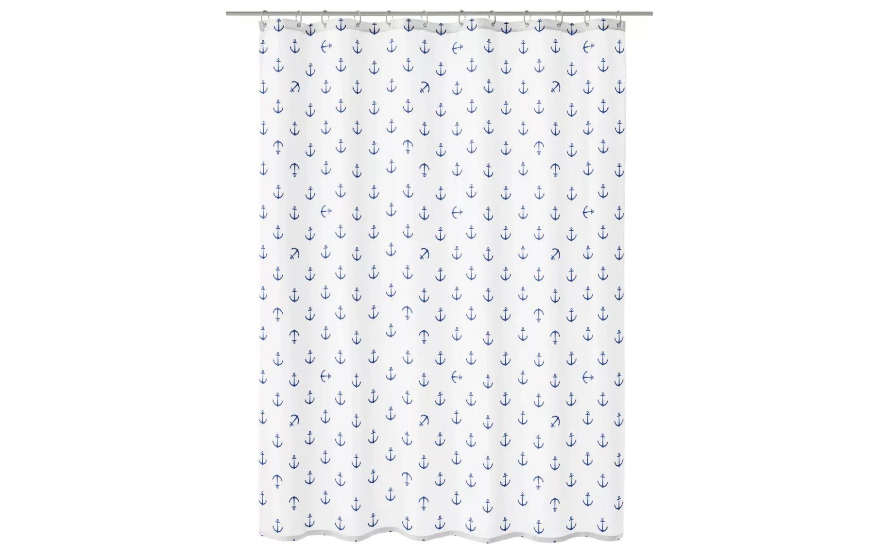 Duschvorhang Anchor 120 x 200 cm, Dunkelblau/WeissDuschvorhang aus Polyester