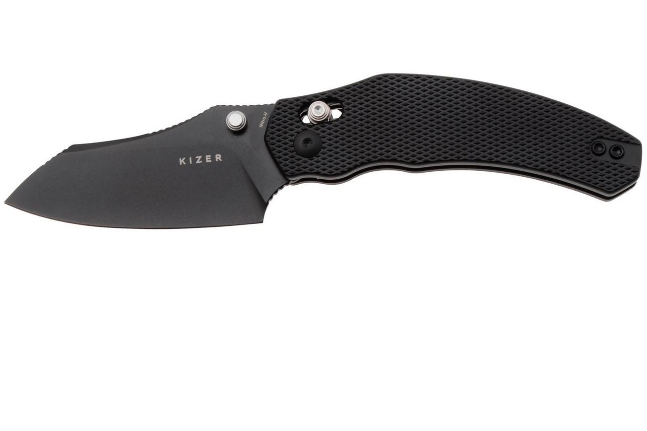 Kizer Vanguard Bulldog V3672A1 PVD Nitro-V, Black Aluminium zakmes, O.SHO design