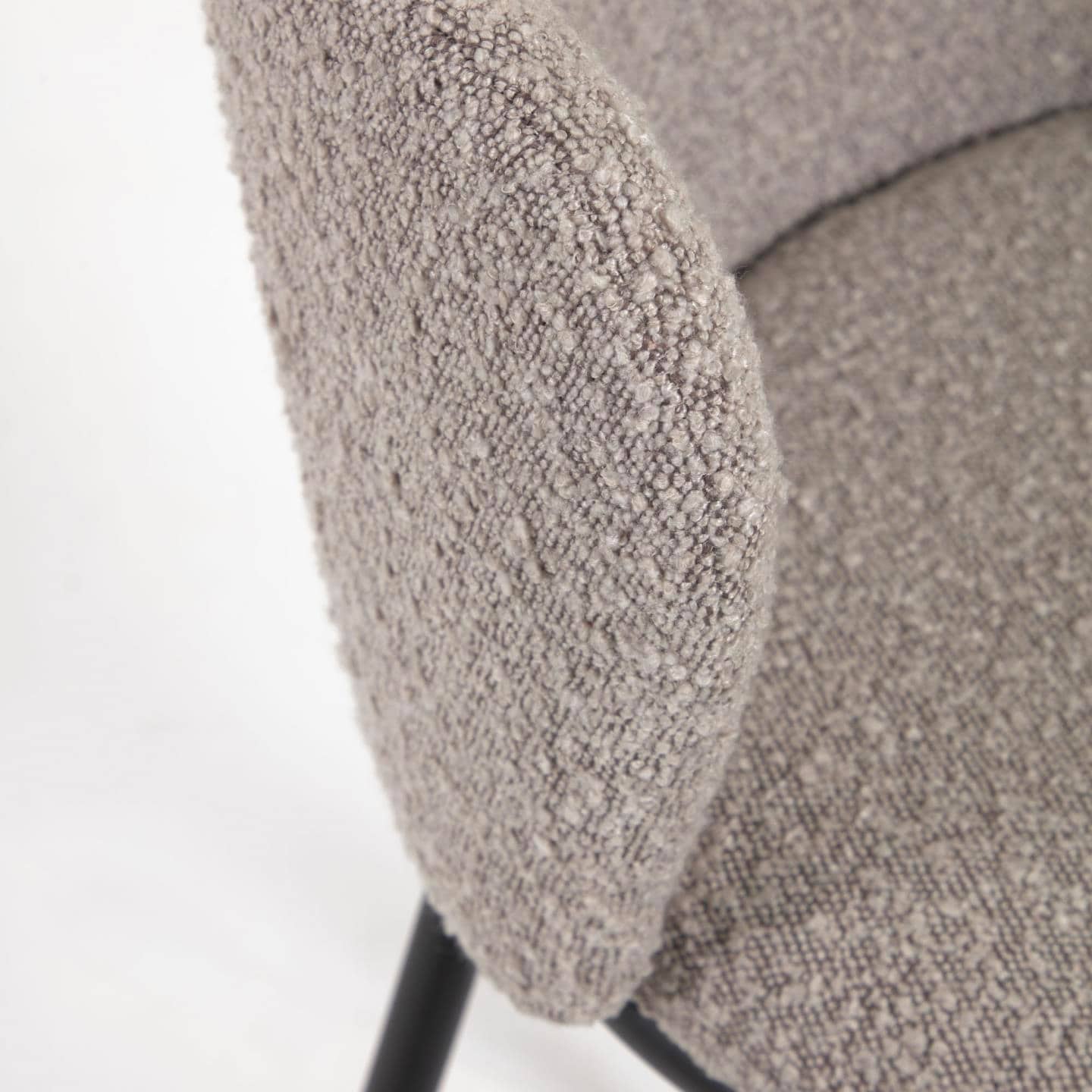 Kave Home Barhocker CISELIA Bouclé hellgrau/schwarz