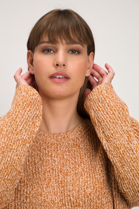 Pullover, Patentstrick, Stehkragen, Langarm, Biobaumwolle