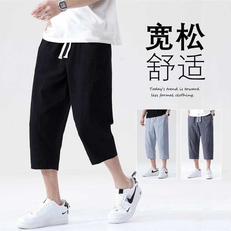 Blueforce - Effen Capri Harembroek met Trekkoord Taille