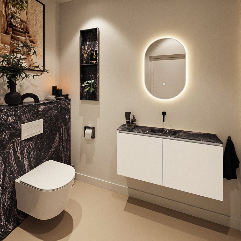 Mondiaz Hope toiletplaat solid surface 100x125cm lava niet voorgeboord