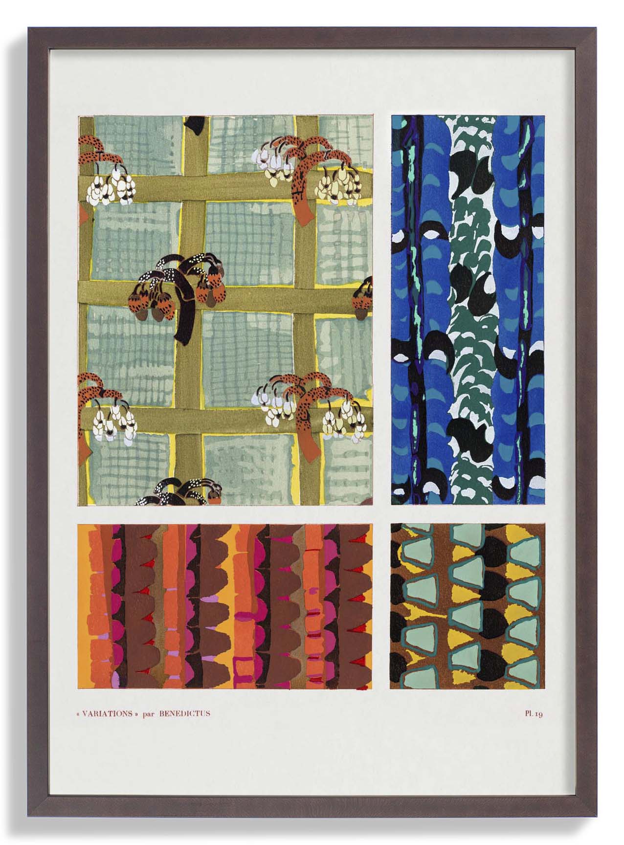 Vintage Geometrische Blumenkunst -Deco -Muster, Variation 19 von Édouard Bénédictus