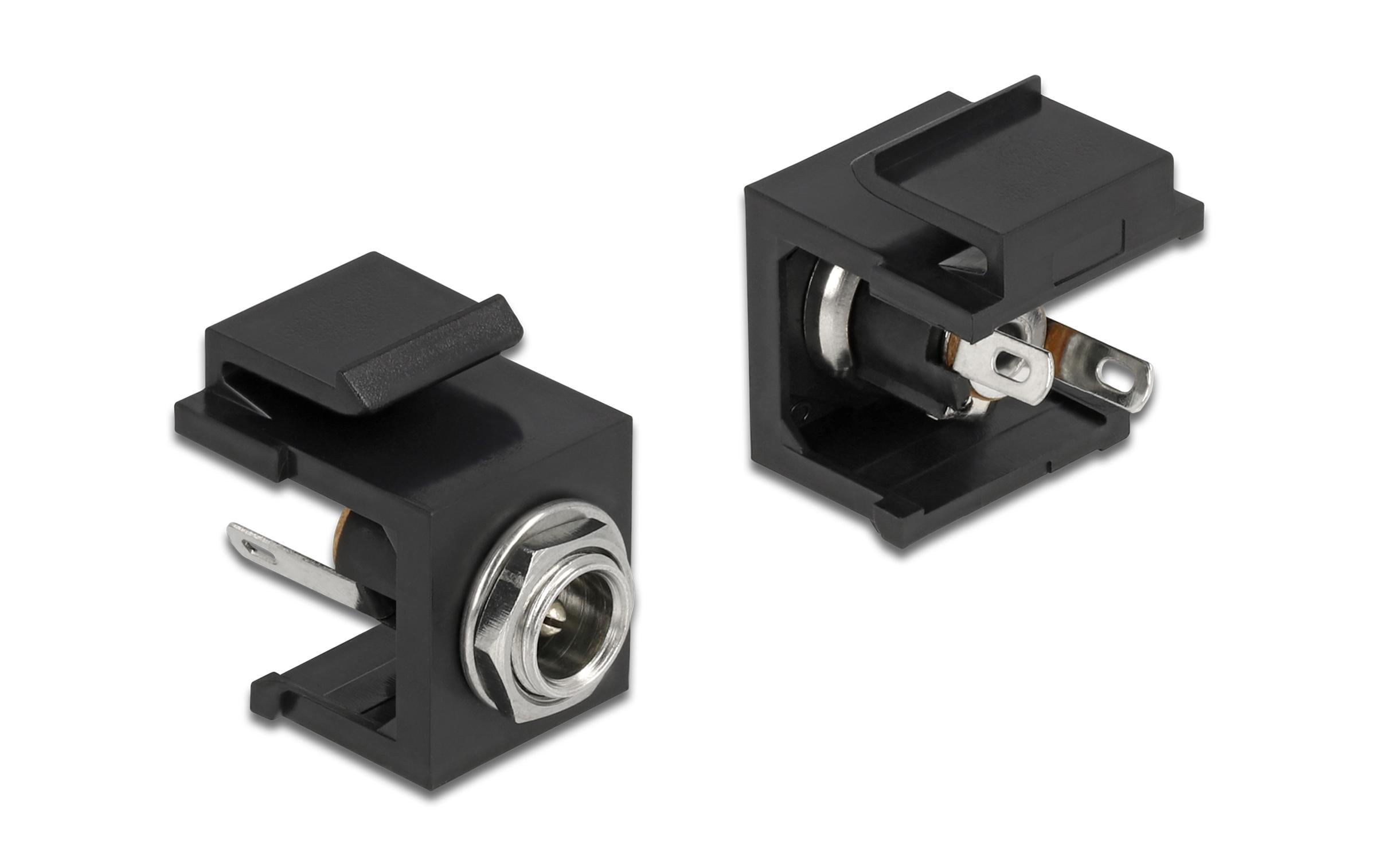 Keystone-Modul DC 5.5 x 2.1 mm Buchse schwarzDelock Keystone Modul DC 5.5 x 2.1 mm Buchse schwarz