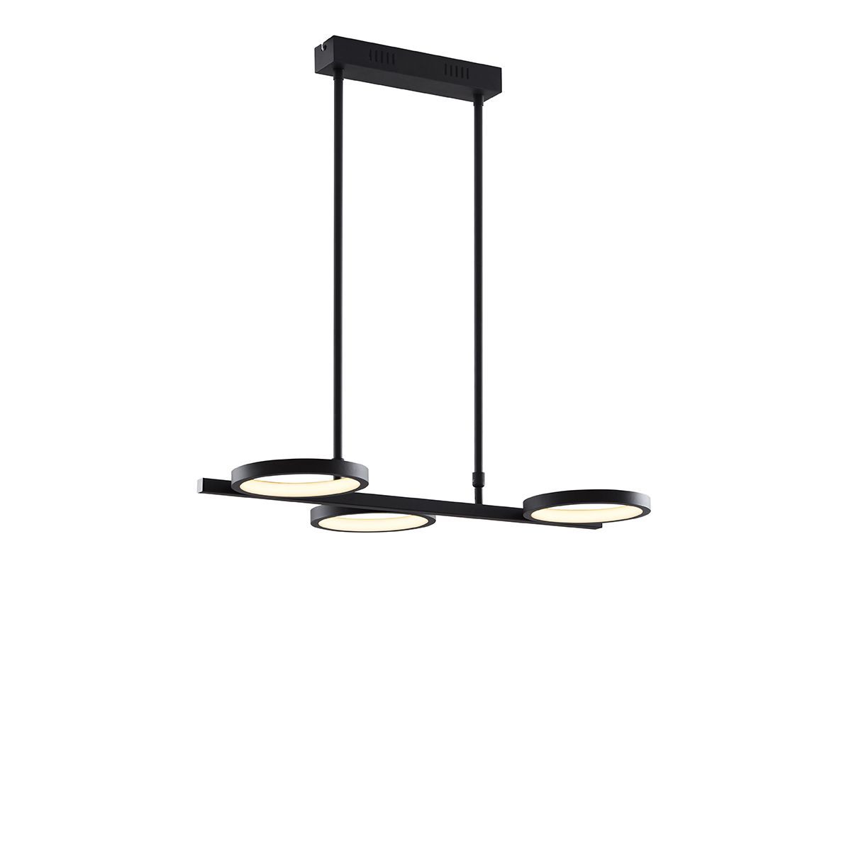 Moderne hanglamp zwart incl. LED 3-staps dimbaar 3-lichts - Vivé