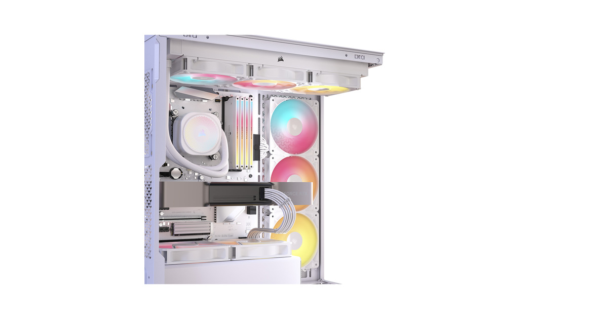 Corsair3500X RS-R ARGB midi tower behuizing  (Wit | 2x USB-A | 1x USB-C | RGB | Tempered Glass)