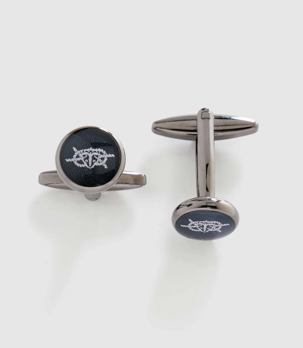 Boutons de manchette métal marine 