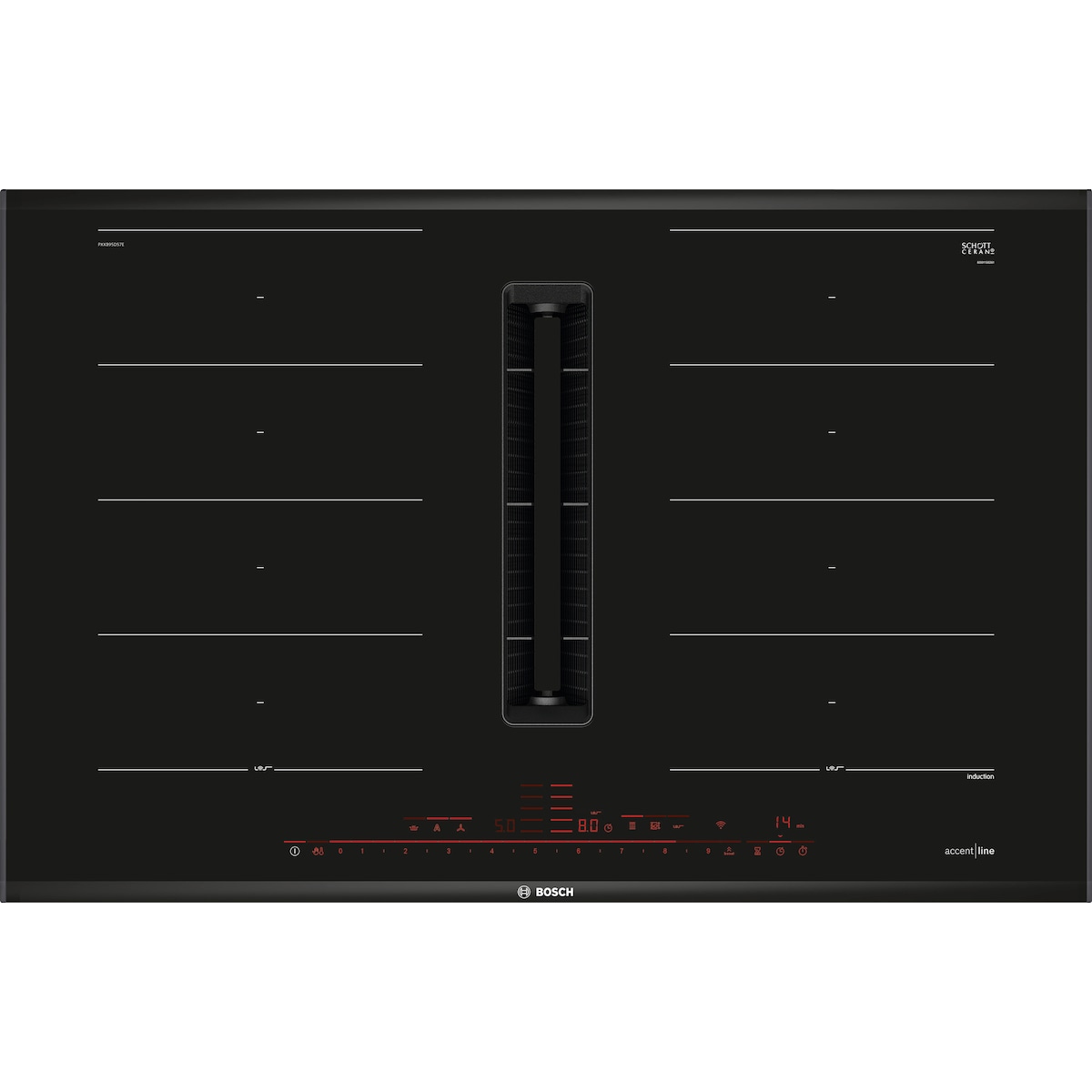 Bosch Platetopp med ventilator PXX895D57E (sort)