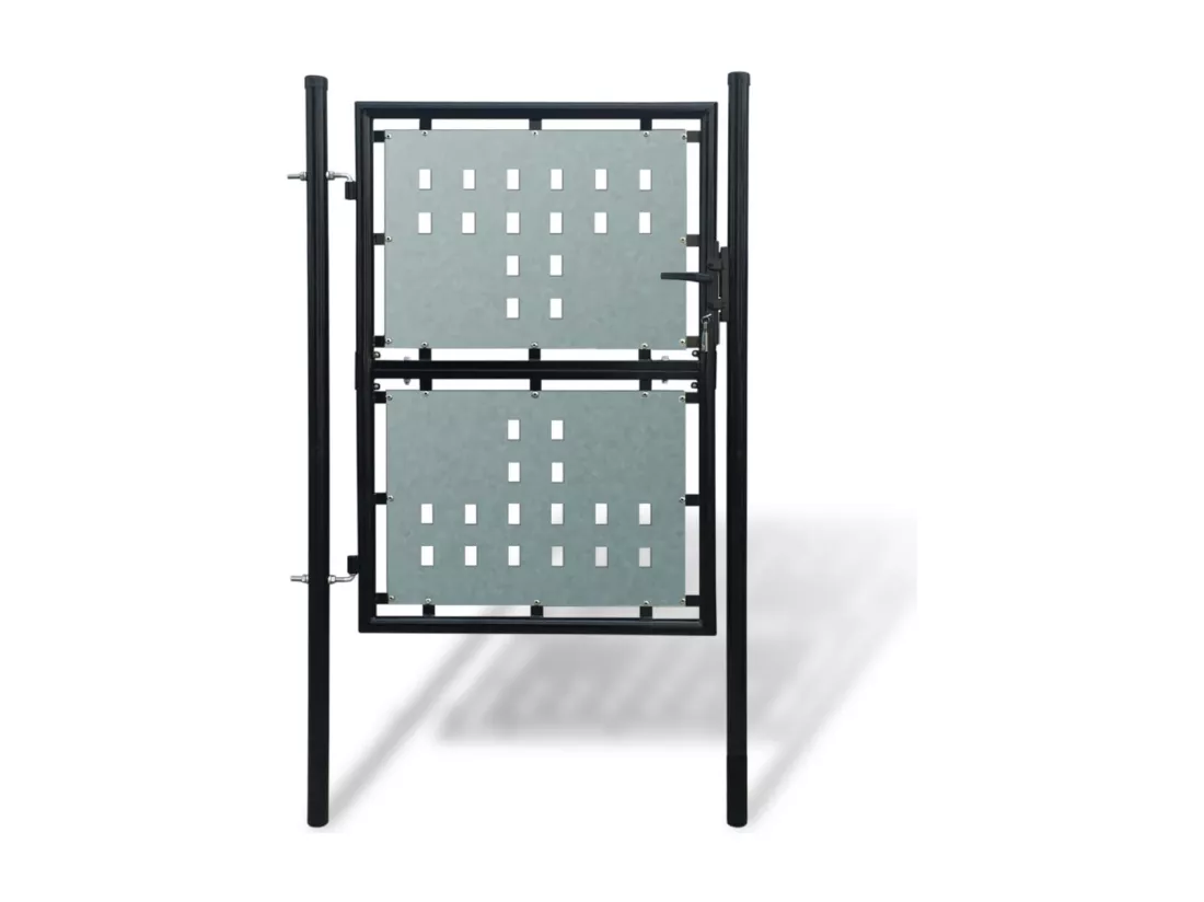 Portail simple de cl?ture Noir 100x250 cm