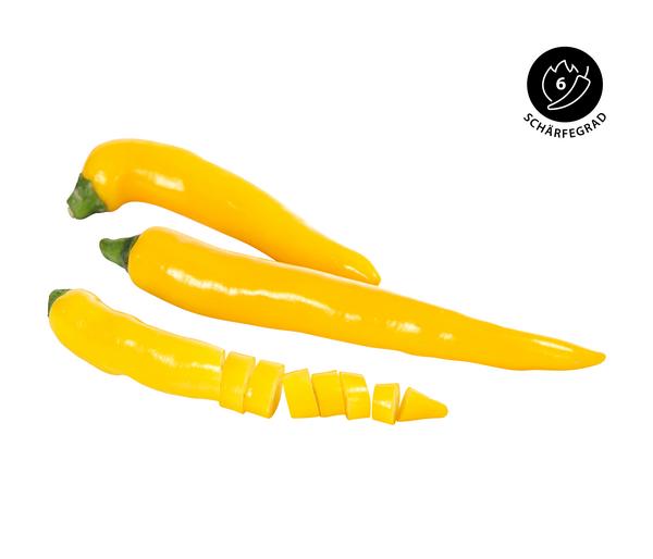 Gelbe Peperoni, scharf