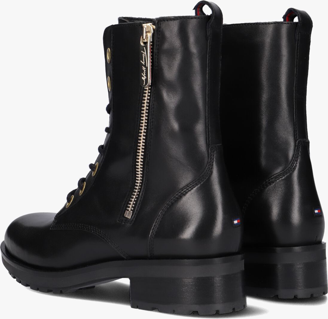 TOMMY HILFIGER zwarte tommy hilfiger veterboots th essentials biker boot