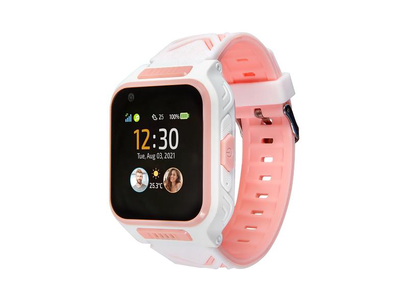 MyKi Smartwatch GPS Kinder Uhr MyKi 4 Weiss/Pink mit SIM-Ka Kinder Smartwatch mit GPS Traker und SOS-Taste, inkl. 1 Monat gratis Daten und Voice SIM-Karte