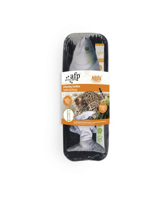 All For Paws Fish Sardine - Kattenspeelgoed - 28x12x5.5 cm Multi-Color