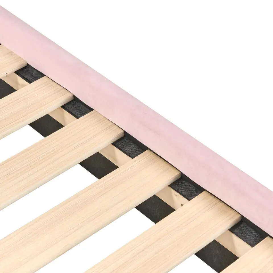 LALLIAS - Eenpersoonsbed - Roze - 90 x 200 cm - Fluweel