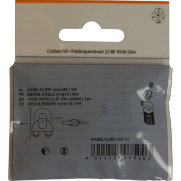 Draadklem verzinkt 3 mm 4 stuks