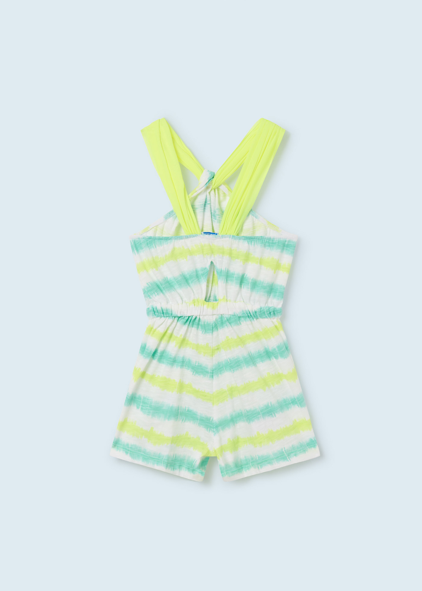 Macacão curto com estampa tie-dye para meninas