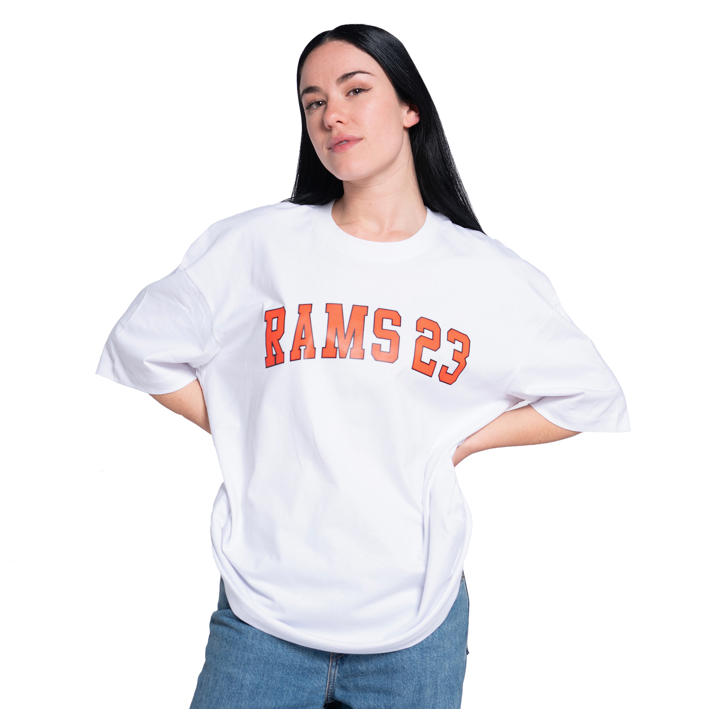 Camiseta Oversize Rams 23 University Branca