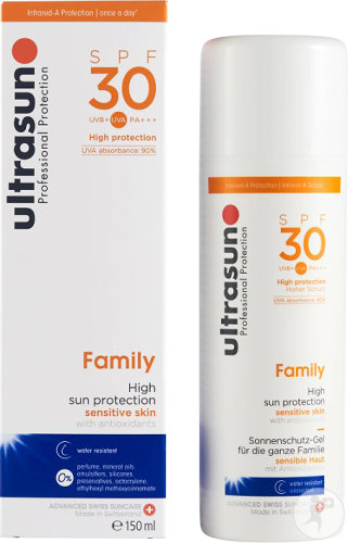 Ultrasun Family Gel Solaire IP30 Flacon 150ml