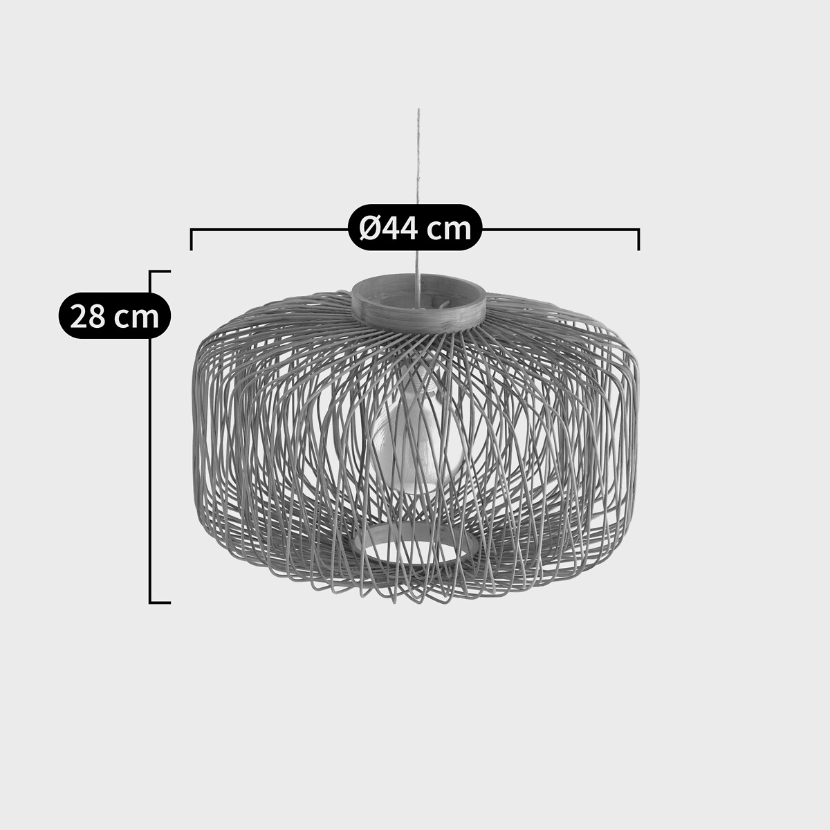 LA REDOUTE INTERIEURS<br>Luminária pendente em bambu Ø44 cm, Yaku