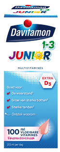 Davitamon Junior 1-3 Vloeibare Vitamines Framboos 100ML