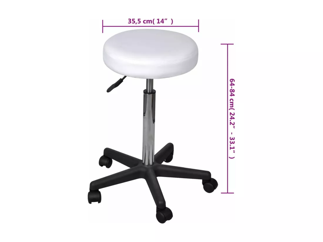 Tabouret de bureau Blanc