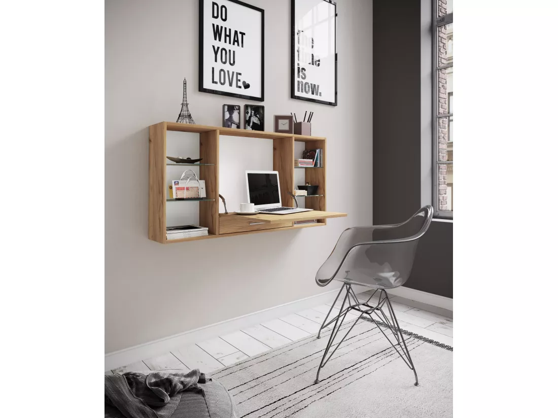 Bureau en bois Bureau mural Teala