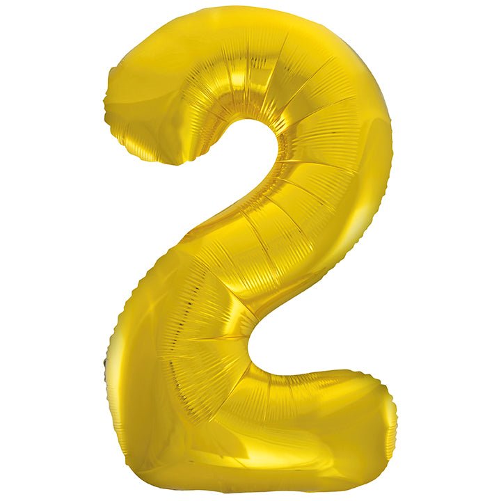 2 Jaar Cijfer Ballon Goud Leeg 86cm
