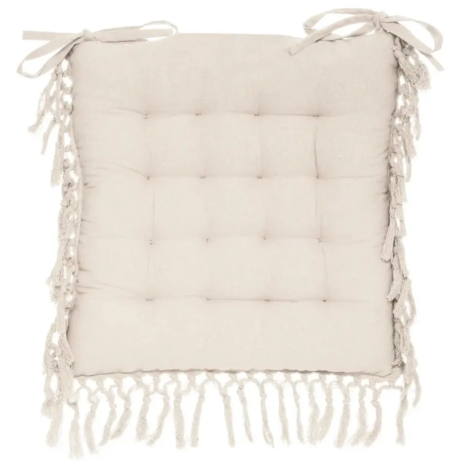 Atmosphera Stoelkussen Macrame - ivoor - 40x40x5 cm - katoen