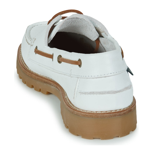 Pellet - OLIVIA - Veau lisse blanc lacets camel