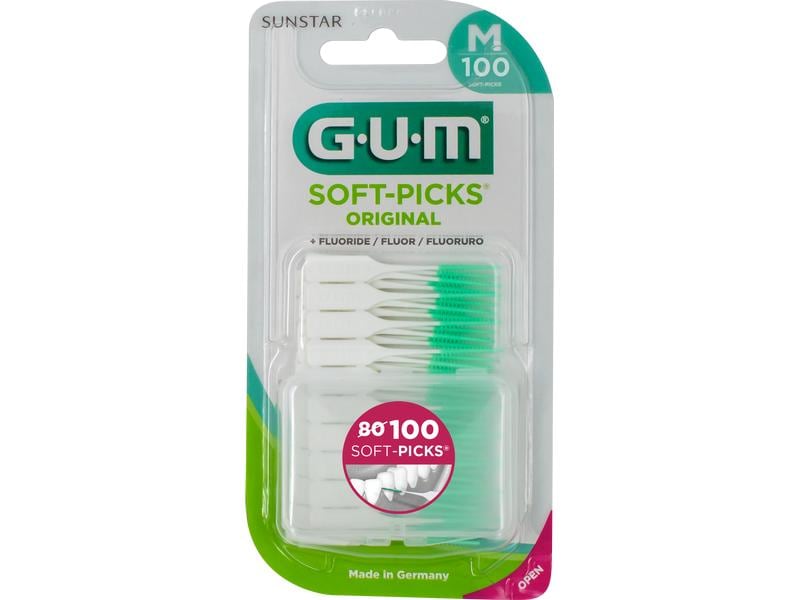GUM Interdentalbürsten Soft-Picks Original M 100 Stück Reinigung der Zahnzwischenräume
