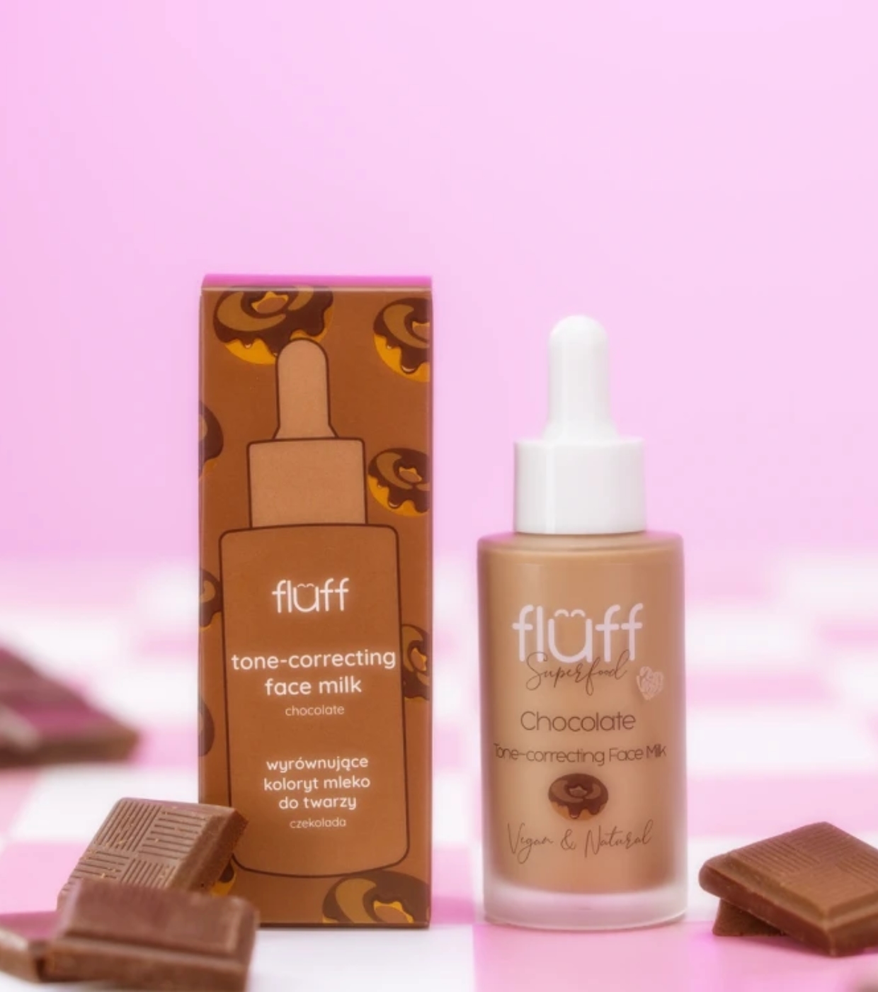Fluff - Leite facial corretor de tom - Chocolate