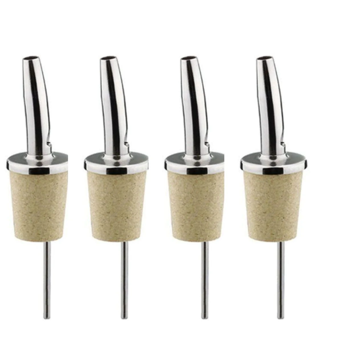 4 bouchons verseurs en inox et liège Chevalier diffusion