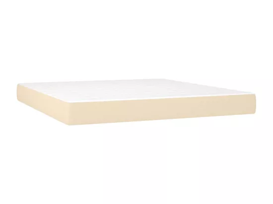 Sommier tapissier avec matelas et LED Crème 180x200 cm Tissu