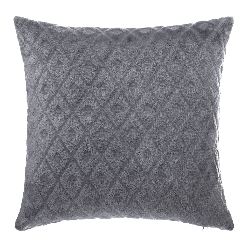 Coussin losanges 3D doux gris 40x40cm