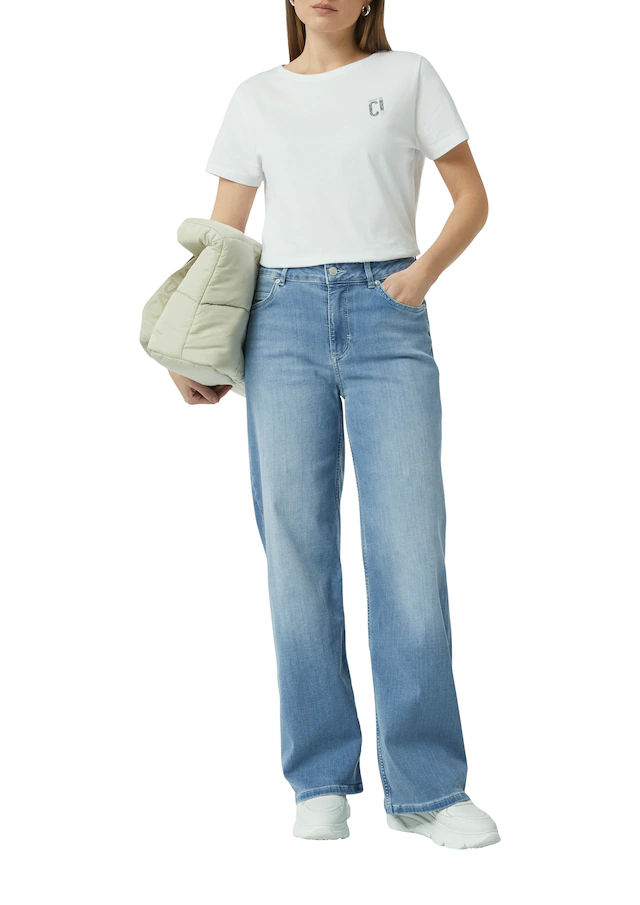 comma casual identity Weite Jeans , washed, relaxed fit, casual, Baumwollmix
