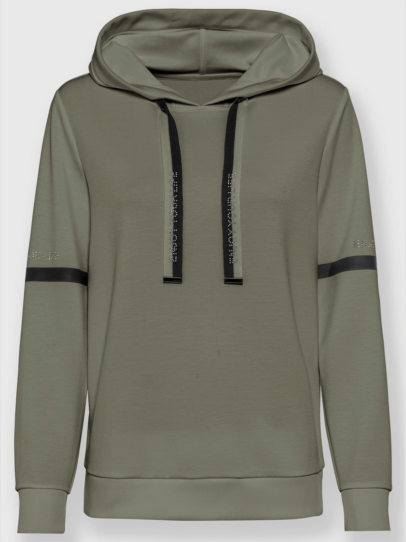 Sweat-shirt inscription avec petites pierres brillantes fantaisie