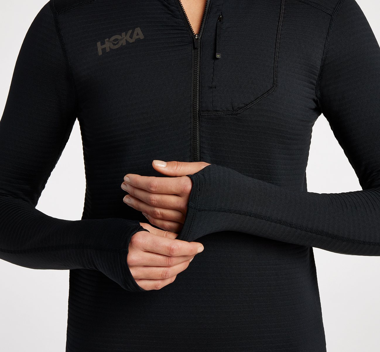 Half Zip Dame Black