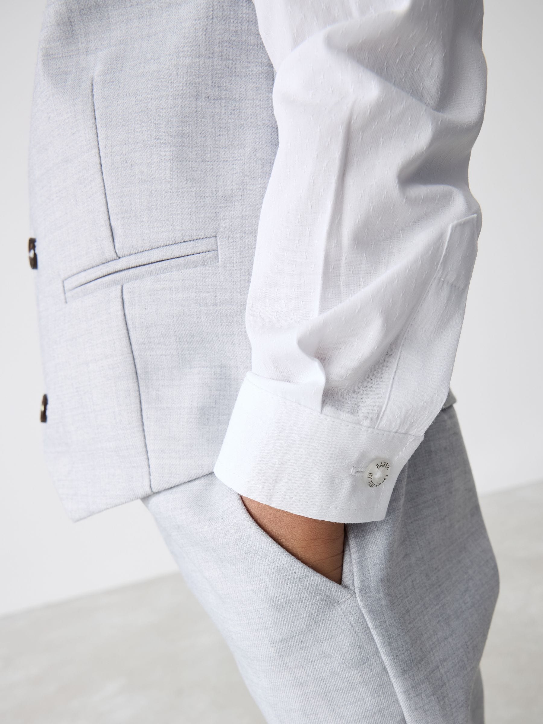 Grijs - Baker by Ted Baker set van gilet, overhemd en broek