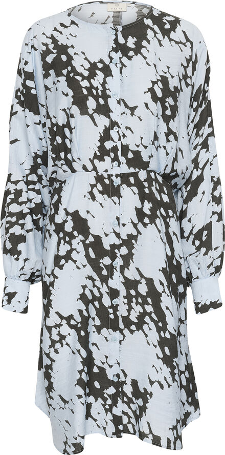 Kaffe KAlouise Dress Grey/blue graphic cloud
