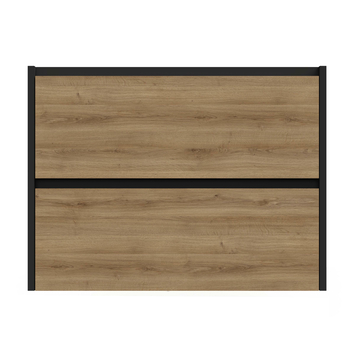 Tiger Reverse Meubelset 80 cm met 2 lades Chalet eik / Mat zwart inclusief Oval wastafel mat zwart