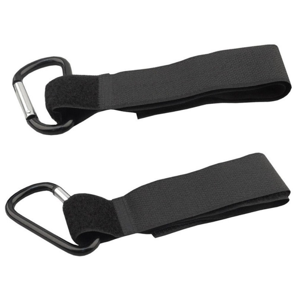 (2er Set) 7.7cm Aluminium Karabiner Haken Aufhänger für den Kinderwagen - Schwarz