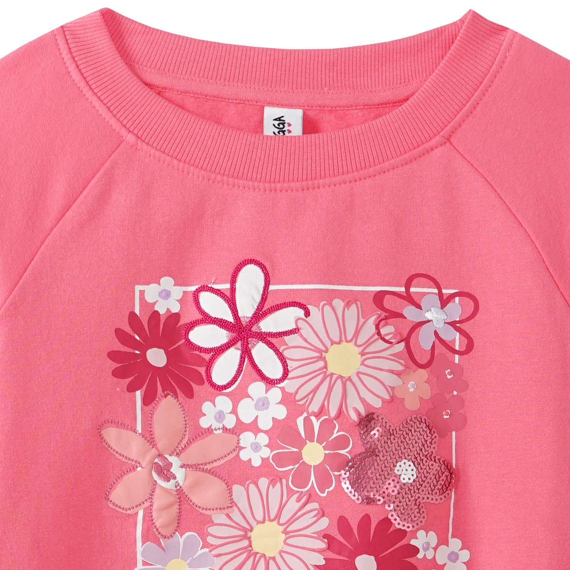 Yigga Mädchen Sweatshirt mit Blumen-Motiv pink