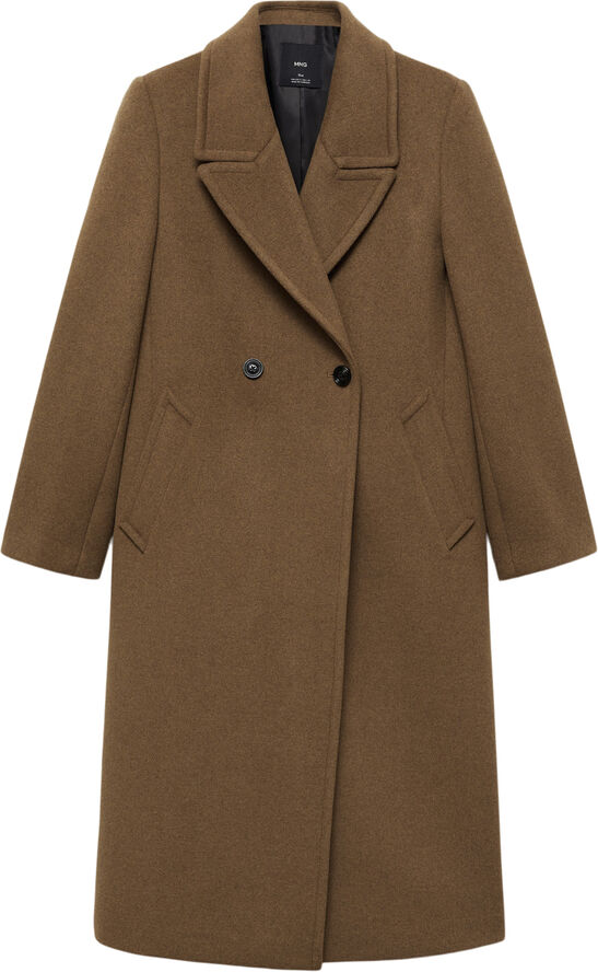MANGO Structured wool coat Dark yellow